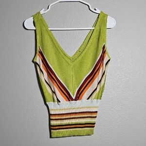 M by Missoni Lime Green Chevron Tank Top
